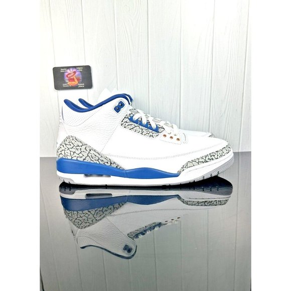 Size 10 Men Nike Air Jordan 3 Retro Wizards True Blue White CT8532-148 Fast Ship
